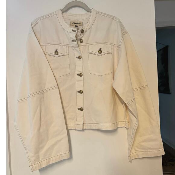 NWT Madewell Cocoon-Sleeve Denim Lady Jacket In Vintage Canvas Size XL - Picture 6 of 8